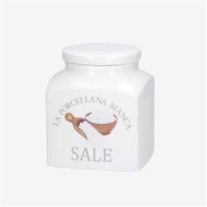 La Porcellana Bianca Barattolo per Sale in Porcellana Decorata 1,1L - Design Elegante e Raffinato