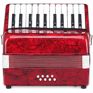 Classic Cantabile Secondo Junior Fisarmonica 8 bassi (22 tasti diatonici, 8 bassi, incl. tracolla e custodia) rossa