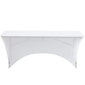 Aktive 61547 - Telo da giardino impermeabile bianco, proteggi tavolo elastico 180 x 76 x 76 cm, copertura mobile da giardino resistente con fissaggio di rinforzo, copertura per mobili esterni