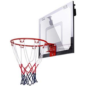 RELAX4LIFE Basketball Backboard Tabellone da Basket a Muro Trasparente,con Canestro Diametro 23,5 cm, per Interno e Esterno, 45 x 30 cm