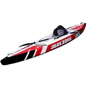 JBAY.ZONE V-Shape Mono - Kayak Gonfiabile Monoposto con Due Camere d'Aria, Drop-Stitch, Pompa e Pagaia Inclusi