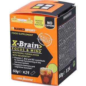 Named Sport X-Brain Focus & Mind - Integratore Alimentare in Stick Orosolubili per il Sostegno delle Capacità Cognitive con Estratti Vegetali e Vitamine - 24 Stick da 2,5g
