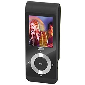 Trevi MPV 1728 SD Lettore Mp3 con Micro SD Card Inclusa, Movie Player, Batteria Ricaricabile, Clip per Uso Sportivo, Nero