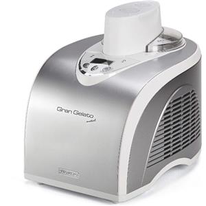 Ariete 693 Gran Gelato Metal - Gelatiera Autorefrigerante con Compressore - Gelati e Sorbetti - Cestello Removibile 1 L - Display LCD - Argento
