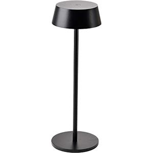 V-TAC Lampada da Tavolo Nera LED Dimmerabile Touch, Wireless, IP54, Batteria 4400 mAh, Luce Bianca Calda 3000K, 2W