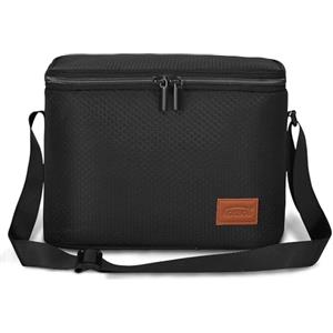 Aosbos Borsa Termica Porta Pranzo Grande Borsa Frigo Pranzo Ufficio Portatile per Cibo Alimenti Camping Pic nic Lunch Box Auto Tracolla per Borsa Lavoro Donna Organizer Zaino Viaggio, Nido d'ape Nero