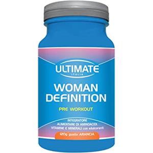 Ultimate Italia - Woman Definition Pre Workout 120g - Gusto Arancia, Mix di Aminoacidi, Vitamine e Minerali per Prestazioni Ottimali, Senza Glutine