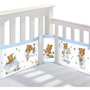 Sunshine smile Paracolpi Lettino,Paracolpi Neonato per Lettino,Traspirante Baby Protezione Angoli Letto,Paracolpi per Lettino,Paraurti Cot Morbida e Traspirante,Neonato Paraurti 4 Lati per Bambino Ragazzo Ragazza