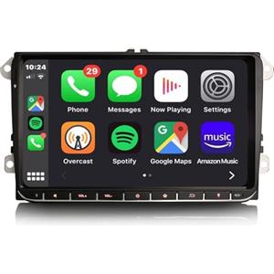 Erisin 8-Core 4+64GB Android 13 Autoradio Navigatore per VW Tiguan Golf 5 Golf 6 Polo Volkswagen Passat B5 Seat Leon Supporto Carplay DSP Bluetooth DAB+ Radio Stereo 9 pollici IPS Schermo tattile