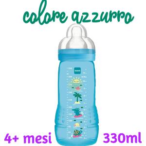 Bamed Mam Easy Active biberon flusso rapido 4+ mesi colore azzurro (330 ml)