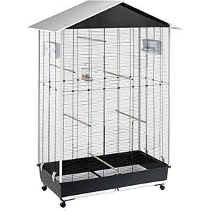Ferplast Gabbia Voliera per Uccelli NOTA LARGE Voliera da Esterno Interno per Canarini, Bengalini, Cocorite, Inseparabili, in Metallo, Accessori inclusi Posatoi Ruote, 111 x 66,5 x h 167 cm.
