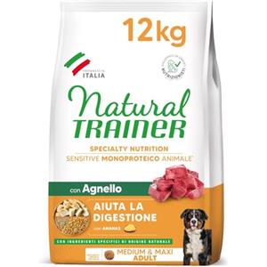 Trainer Natural Trainer Sensitive No Gluten Cibo Secco per Cani Adulti Medium/Maxi con Agnello - 12kg