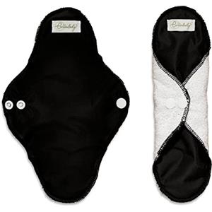 Greenlady Assorbente Lavabile Ecologico, Assorbente Giorno per Flusso Normale, 4 Strati per una Massima Assorbenza, Nero