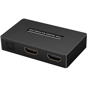 Ohfruit Estrattore Audio HDMI 4K a Ottico Stereo 3,5 mm - Convertitore Con Cavo Toslink SPDIF AUX - Supporto Uscita HDCP1.4 Nero