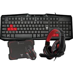 TECHMADE KIT GAMING TECHMADE 4 IN 1 TASTIERA COMODA E SILENZIOSA -MOUSE CON SENSORE OTTICO -CUFFIE CON CONNETTORE JACK-PAD