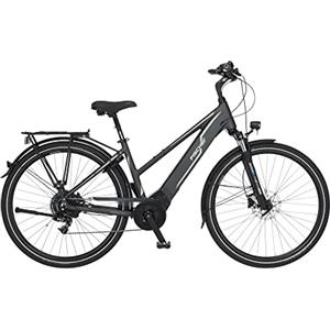 Fischer Viator 5.0i, Bicicletta elettrica da Donna | RH Ebike con Motore Centrale 50 NM | Batteria da 36 V nel Telaio Trekking | E-Bike, Grigio Ardesia Opaca, Rahmenhöhe 44 cm