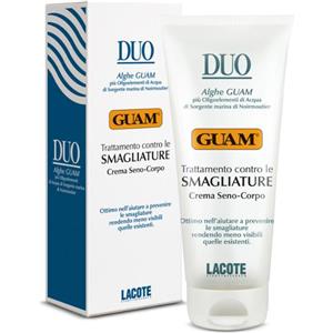 GUAM Duo Crema Trattamento Smagliature Seno e Corpo 200ml - Previene e Riduce le Smagliature con Alghe GUAM