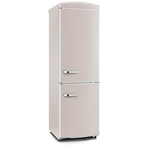 SEVERIN Frigorifero Congelatore combinato Total NoFrost, Posa libera, Larghezza 60 cm, 315 L, Classe E, Veggibox incluso, Retro, Crema, RKG 8999