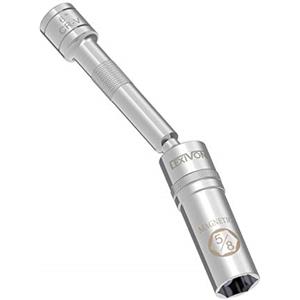 LEXIVON Chiave a bussola per candela da 16mm, Chiave con snodo per candele 5/8, Bussola per candela, attacco da 3/8, per chiave dinamometrica, chiave a cricchetto, Lunghezza: 15cm (LX-121)