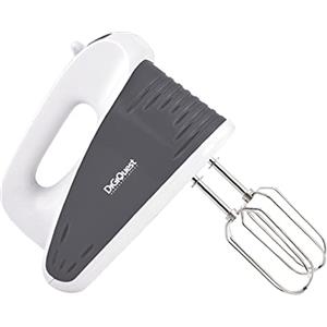 DIGIQUEST Sbattitore elettrico a 2 Fruste WHIP250, 5 Velocità, Funzione Turbo, Fruste e ganci in acciaio Inox, Grigio