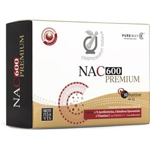 Biodue NAC 600 PREMIUM - Integratore con N-acetilcisteina, Glutatione Liposomiale e Vitamina C in 10 Bustine Stick