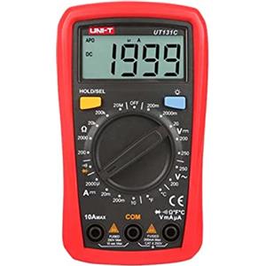 Silver Electronics - MULTIMETRO DIGITALE (UT131) DIMENSIONE PALMA DELLA MANO, Misura tensione in AC/DC, Alta precisione, Tester di diodi e continuità, temperatura in Co e Fo, gamma manuale, display