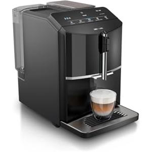 Siemens Macchina da caffè EQ300 TF301E19, per molte specialità di caffè, montalatte, macina in ceramica, funzione OneTouch, 1300 W, colore nero