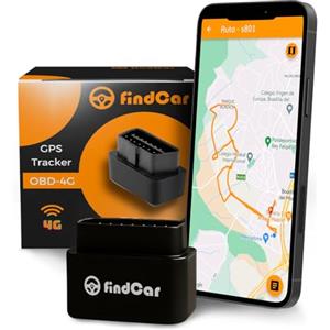 findcar GPS CAR TRACKING FindCar - Localizzatore GPS OBD 4G per Auto Moto e Camion con SIM Integrata, Tracciatore con App, Allarme Antifurto Velocità e Zona Sicura, Senza Installazione, Abbonamento Flessibile