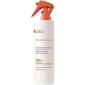 VEBI Vebix Phytamin Solare Latte Solare Corpo SPF20 150ml - Protezione Media per Pelli Delicate