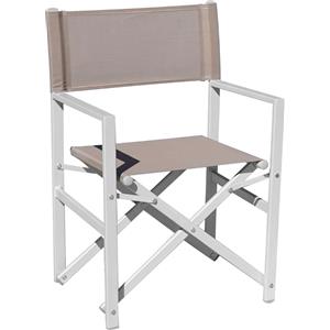 Greenwood Sedia Regista Pieghevole Beige Chap 01 - Leggera e Resistente in Alluminio per Uso Outdoor