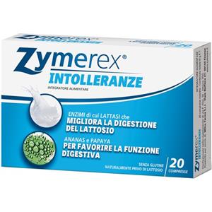 Zymerex - Integratore Alimentare Enzimatico per Intolleranze Lattosio, 20 Compresse