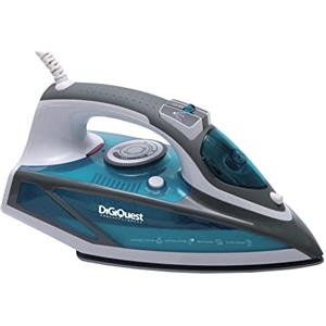 DIGIQUEST Ferro da stiro a vapore con Piastra in Ceramica STEAMY CERAMIC S2, 2600W, Vapore Regolabile, Serbatoio Trasparente 420ml, Tecnologia Antigoccia e Anticalcare (2600W CERAMICA)