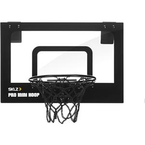 SKLZ PRO Mini Hoop Micro con tabellone 38×25cm Antiurto, Anello Break-Away a Molla, miniball in Schiuma 10cm e Supporto da Porta Imbottito - canestro da Basket da Interno Compatto