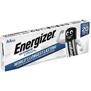 Energizer Ultimate Lithium Batteria monouso AA Litio 1.5 V - Set di 10 pezzi, Durata fino a 11 volte maggiore rispetto alle alcaline