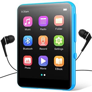 joliker 64GB Lettore MP3 con Bluetooth 5.0, Lettore Musicale Portatile Qualità del Suono HIFI con Altoparlante, 2.4 Full Touch Schermo, E-Book, Sveglia, Radio FM, Registratore Vocale, Supporto fino a 128GB