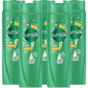 Sunsilk Shampoo Ricci da Sogno Azione Anticrespo per Capelli Definiti ed Elastici - 5 Flaconi da 250 ml