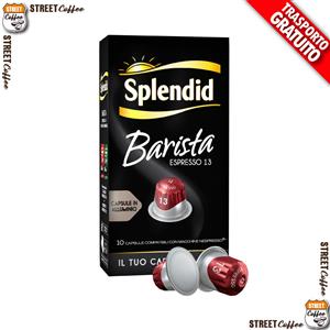 Splendid Caffè Capsule Compatibili Nespresso BARISTA - Alluminio, Aroma Intenso di Caramello e Cioccolato, Confezione da 10 Capsule