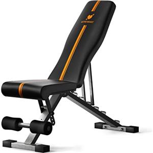 ACTIVEWEIGHT Panca Pesi Da Palestra Pieghevole Regolabile | 90 gradi, inclinazione, declino | Premontato | Set di pesi | Multifunzione | Allenamento per tutto il corpo | Nero