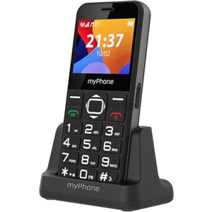 MP myPhone Halo 3 nero, Telefono cellulare per anziani con tasti grandi, pulsante di emergenza SOS, 2,3 Display, 1000mAh Batteria, Base di ricarica