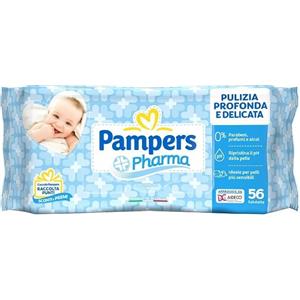 Pampers Pharma Salviette Umidificate 56 Pezzi - Delicate per la Pelle dei Neonati con Estratti Naturali