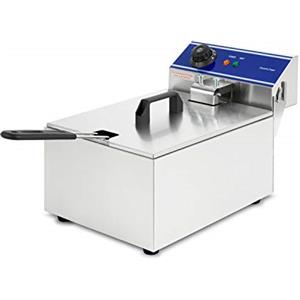 VERTES Friggitrice elettrica professionale 10L, 3000W, 230V, principio della zona fredda, temperatura 50-200°C, cestello di frittura, funzione di reset, acciaio inox, funzionamento ad olio