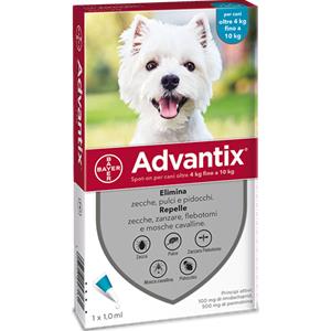 ELANCO Advantix Spot-On per Cani da 4 a 10 Kg - Pipetta Monodose Antiparassitaria da 1 ml