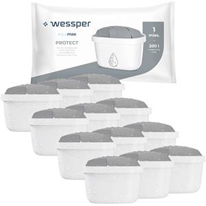 Wessper Cartucce Filtranti per l'acqua dura per Caraffa Filtrante 12 Pezzi, Ricambio per Dafi Unimax Aquaphor A5 BRITA Maxtra+ PHILIPS AWP212/10 | Filtraggio dell'acqua per Ridurre il Calcare il Cloro