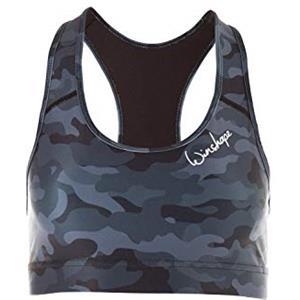 WINSHAPE Functional Sport-BH SB101, Print, Fit Style, Reggiseno Sportivo Donna, Camo-Grey, XS