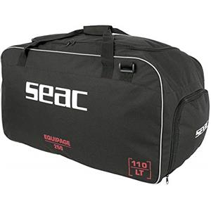 SEAC Equipage 250, Borsone da Sub con Vano Impermeabile per Attrezzatura Subacquea e Tasca Porta Pinne Unisex Adulto, Nero, 75 x 40 x 35 cm