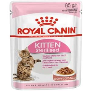 Royal Canin Kitten Sterilised - Cibo umido in salsa per gattini sterilizzati (6-12 mesi) - 12 x 85 g