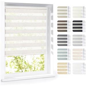 Victoria M. Eco Tenda a Rullo Doppia Giorno e Notte su Misura per Porte e Finestre, Montaggio con o Senza Fori, per Tutte le Stanze, Panna-Screziato