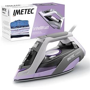 Imetec Intellifast - Ferro da Stiro a Vapore - Tecnologia Intelli System - Impostazione automatica della temperatura - Piastra Ceramic Diamond - Protezione anticalcare, 2400 W - Colpo Vapore 200 g