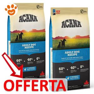 Acana Dog All Breeds Adult - Offerta [PREZZO A CONFEZIONE] Quantità Minima 2, Sacco Da 17 Kg