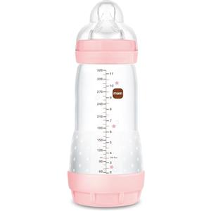 MAM Istruzioni in Lingua Straniera - Mam Biberon Easy Start Anti-Colic A124 Anticoliche Brevettato, per Bambini a Partire dai 4 Mesi, 320 Ml, Rosa, 1 Pezzo, Auto-Sterilizzabile in 3 Min
